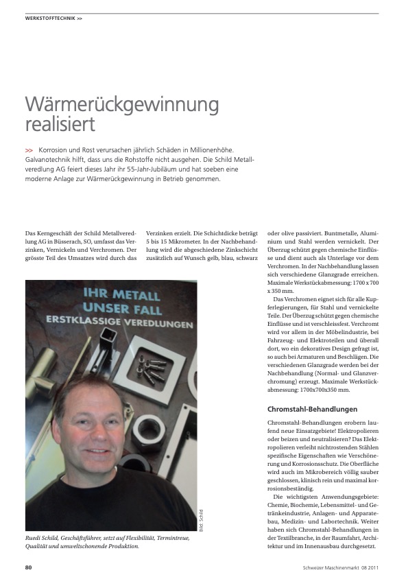 SCHILD METALLVEREDLUNG AG